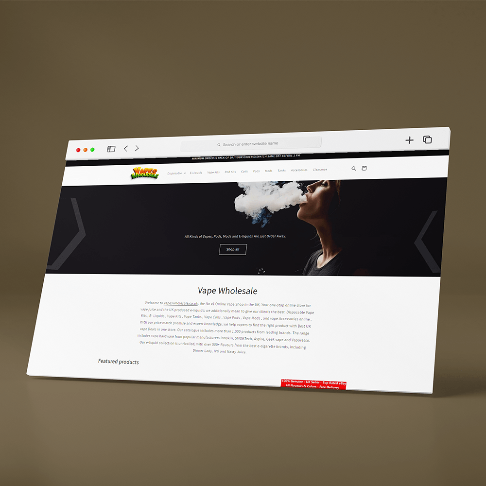 vape Whole Sale Shopify Ecommerce solution